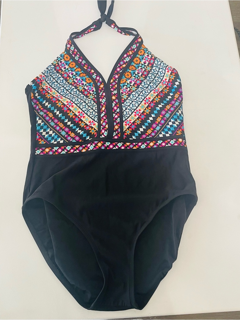Aqua Green Halter One Piece‎ Swimsuit Size L